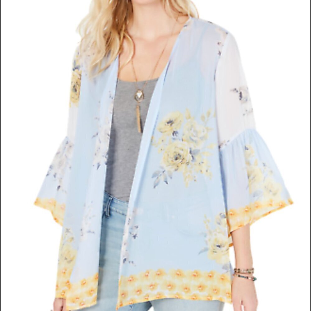 Style & Co Floral Sheer Kimono - Size XL - Vacation Resortwear Summer